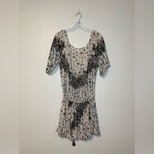 Poupette St Barth Off Shoulder Printed Flowy Beachy Romper Lightweight Sz S